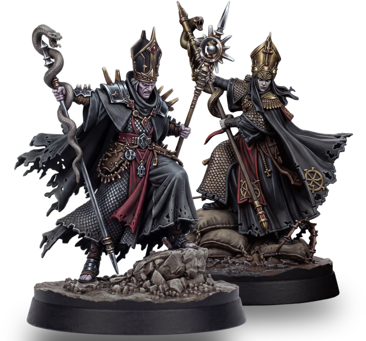 Two painted miniatures from The Apostate Legions, the free models of the pre-campaign