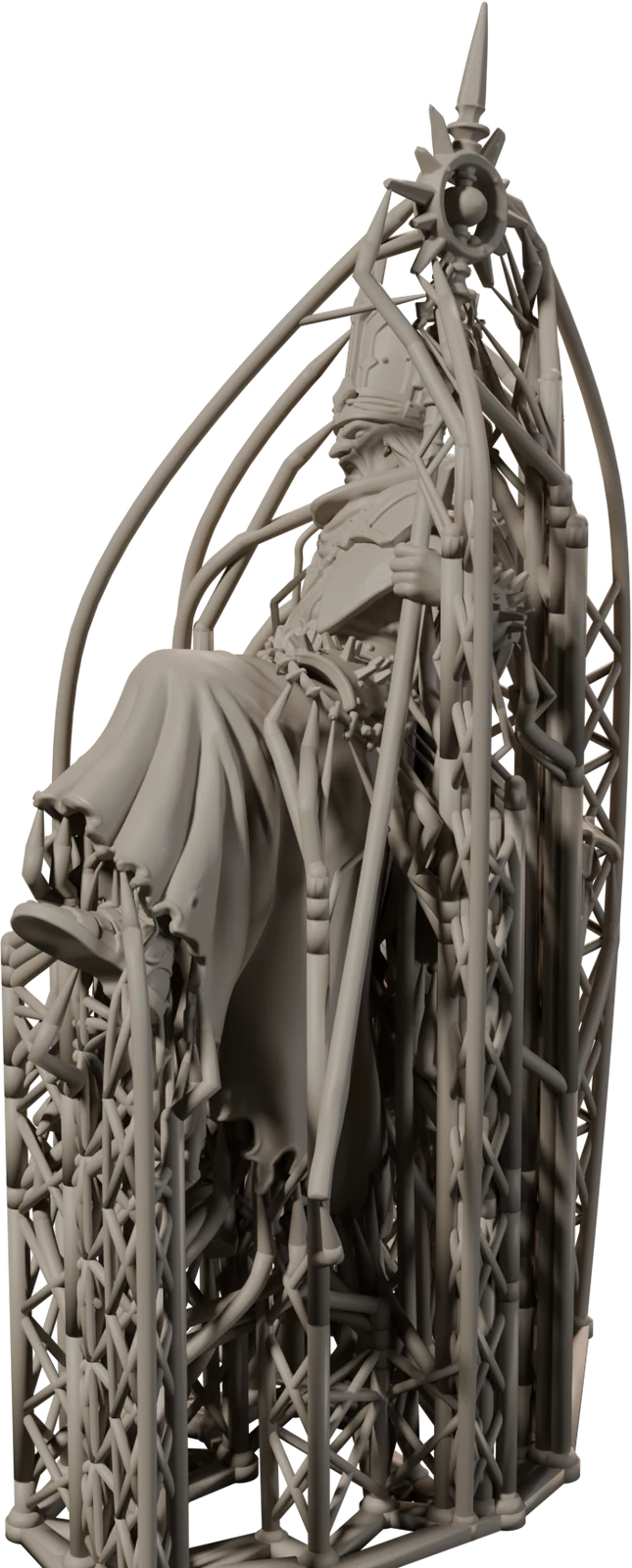 The apostate priest STL with its supports, ready to slice