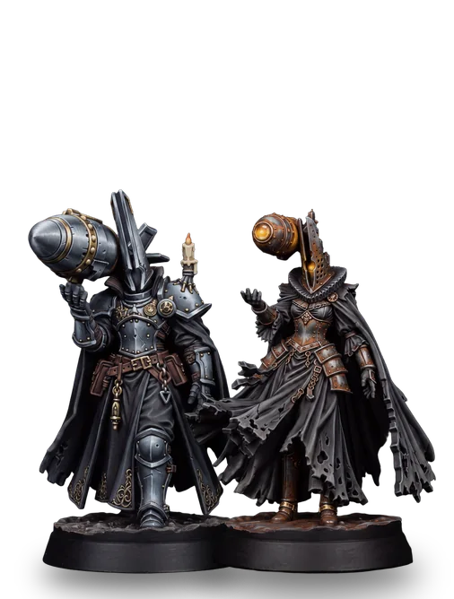 Cannon Witch, 2 painted sculpts
